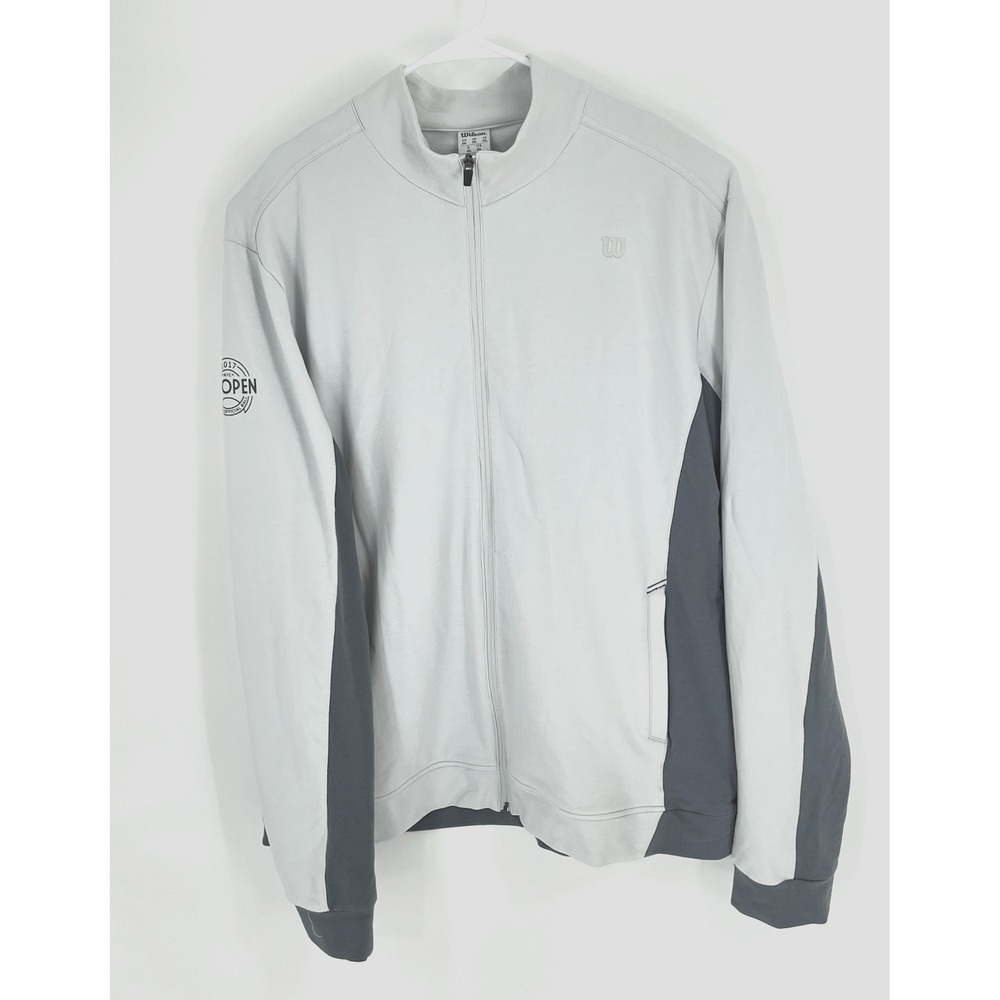 Wilson Mens‎ Tennis Full Zip Jacket 2XL 2017 US Open Tennis Two Tone Gray